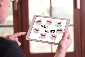 Bad news concept on a tablet