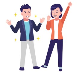 グラフィカルな若い夫婦