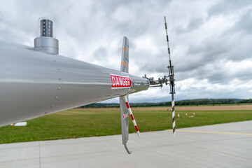 detail of a small helicopter, engine with propeller