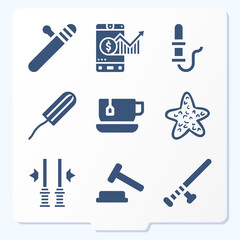 Simple set of 9 icons related to float