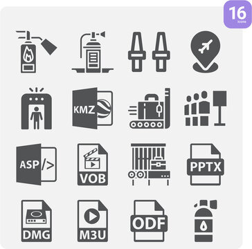 Simple set of wait related filled icons.