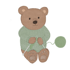 cute little teddy bear knits 
