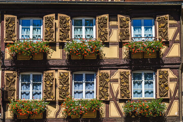 Facade of an building (flowers at the windows)