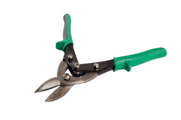 Sheet metal snips. Isolated with handmade clipping path.
