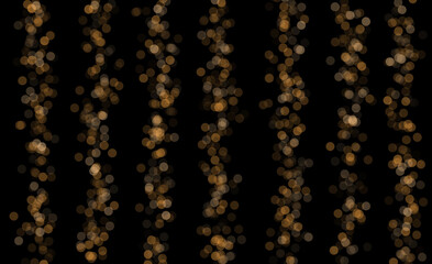 Bokeh on a black background. happy Christmas and Happy New year decoration. colored circles for the holiday.