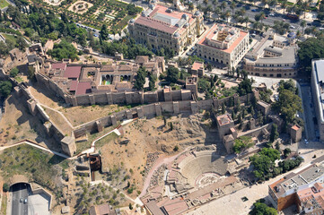 Foto aérea de la Alcazaba de Málaga, España