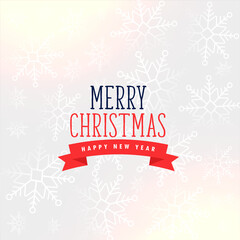 flat merry christmas elegant background with snowflakes