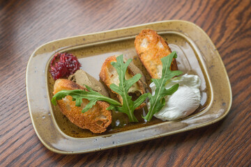 toasted fresh croutons with pate