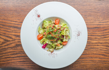 fresh vegetable salad with homemade oil