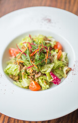 fresh vegetable salad with homemade oil