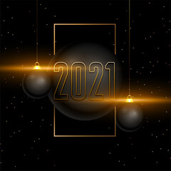 happy new year 2021 card with christmas balls