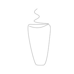 Cup of coffee on white background. Vector illustration