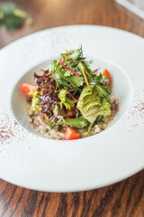 fresh farm vegetables with sauce
