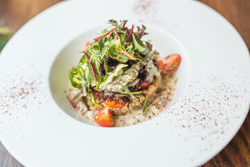 fresh farm vegetables with sauce