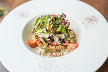 fresh farm vegetables with sauce