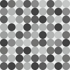Seamless vector pattern or texture with dark grey and black polka dots on white background for blog, web design, scrapbooks