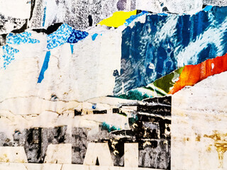 Old ripped blank torn grunge posters texture background