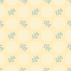 Seamless pattern with hand drawn abstract design / Yellow