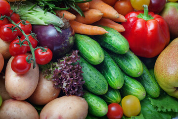 Fresh Vegetables, Fruits and other foodstuffs.