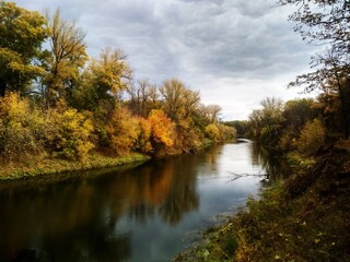 river in the autumn forest