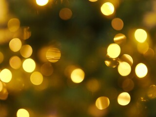 Decorative cristmas background - defocused christmas lights . Christmas tree lights