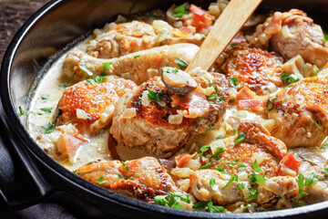 White Wine Coq au Vin, top view