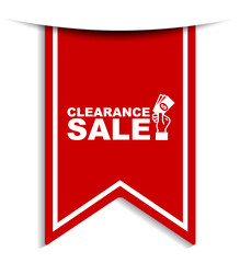 red vector illustration banner clearance sale