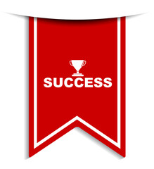 red vector illustration banner success
