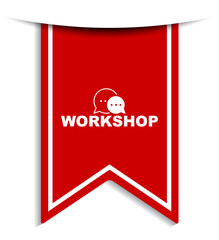 red vector illustration banner workshop