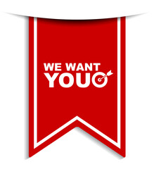 red vector illustration banner we want you