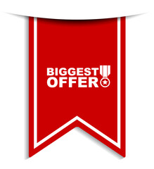 red vector illustration banner biggest offer
