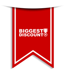 red vector illustration banner biggest discount