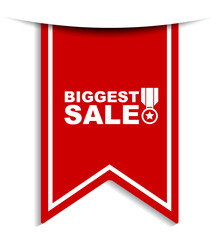 red vector illustration banner biggest sale