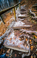 old footpath at the european alps
