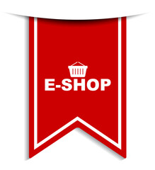 red vector illustration banner eshop