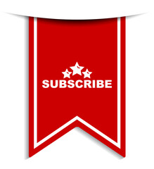 red vector illustration banner subscribe