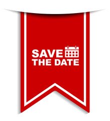 red vector illustration banner save the date