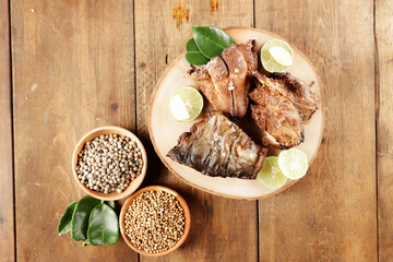Ikan panggang or ikan manyung asap is ariidae fish preserved by fumigation. Smoked ariidae fish sell in the traditional market in Indonesia. It's can be processed into a variety of delicious foods.