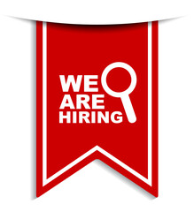 red vector illustration banner we are hiring