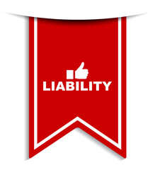 red vector illustration banner liability