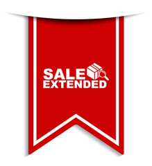 red vector illustration banner sale extended