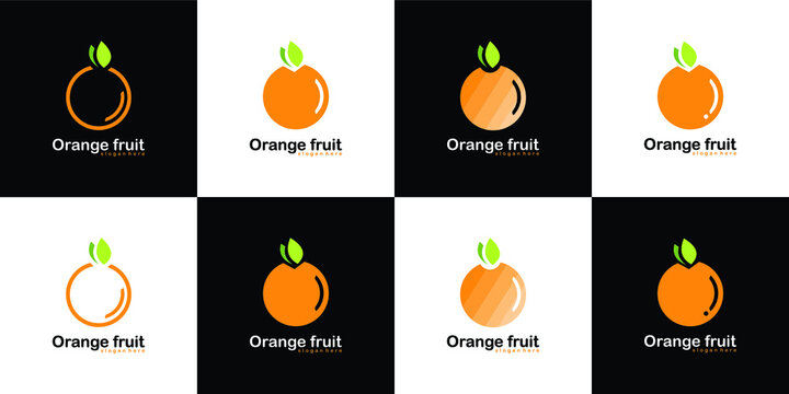 Collection of orange fruit logo design