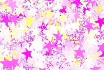 Naklejka na ściany i meble Light Pink, Yellow vector pattern with christmas stars.