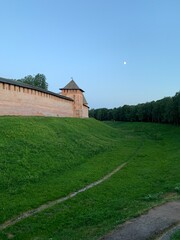 Fototapeta na wymiar Old russian fortress walls