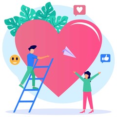 Illustration vector graphic cartoon character of love