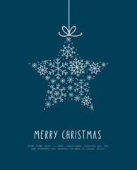 Fototapeta premium Lovely hand drawn christmas postcard, beautiful snowflakes, great for invitations and greetings - vector design