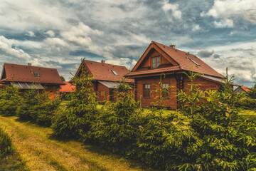 Fototapeta na wymiar wooden cottage in beautiful nature,