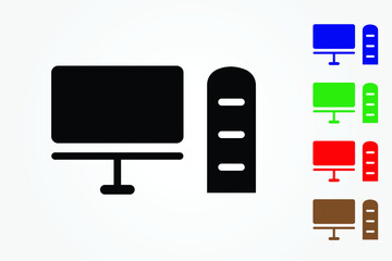 Modern desktop computer icon on white background