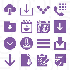 16 pack of agenda  filled web icons set