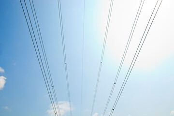 Electrical Power lines against clear Skype